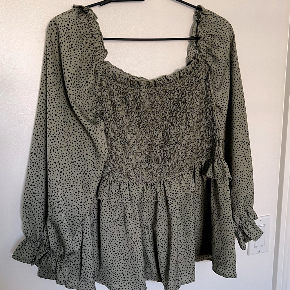Shein smocked blouse